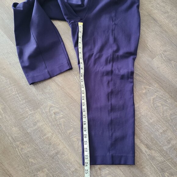 Spanx Womens 1X Navy Blue Stretch Cropped Trousers Faux Button Detail - Picture 10 of 12